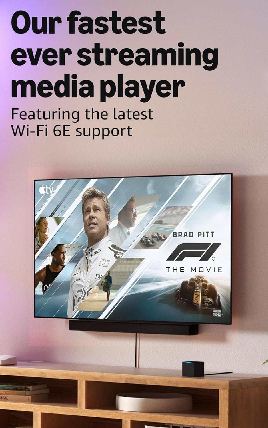 Amazon Fire TV Cube, with AI-powered Fire TV Search, Hands-free streaming device, find shows faster with Alexa+, Wi-Fi 6E, 4K Ultra HD