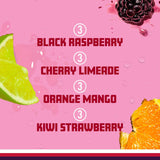 Sparkling Ice PLrple Variety Pack, Flavored Water, Zero Sugar, with Vitamins and Antioxidants, 17 fl oz, 12 count (Black Raspberry, Cherry Limeade, Orange Mango, Kiwi Strawberry)