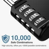 PLroma 2 Pack Combination Lock for Locker 4 Digit Outdoor Waterproof Padlock for School, Gym, Sports, Fence, Toolbox, Gate, Case, Outdoor, Hasp Storage (Black)