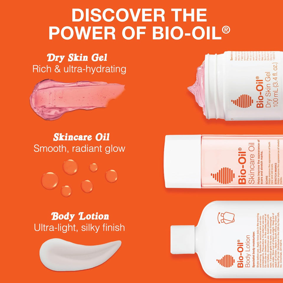 Bio-Oil Skincare Body Oil Serum, Face and Body Moisturizer with Vitamin E & A, for Scars, Stretch Marks, Sensitive Skin, All Skin Types, Dermatologist Recommended, Non-Comedogenic, 2 Oz