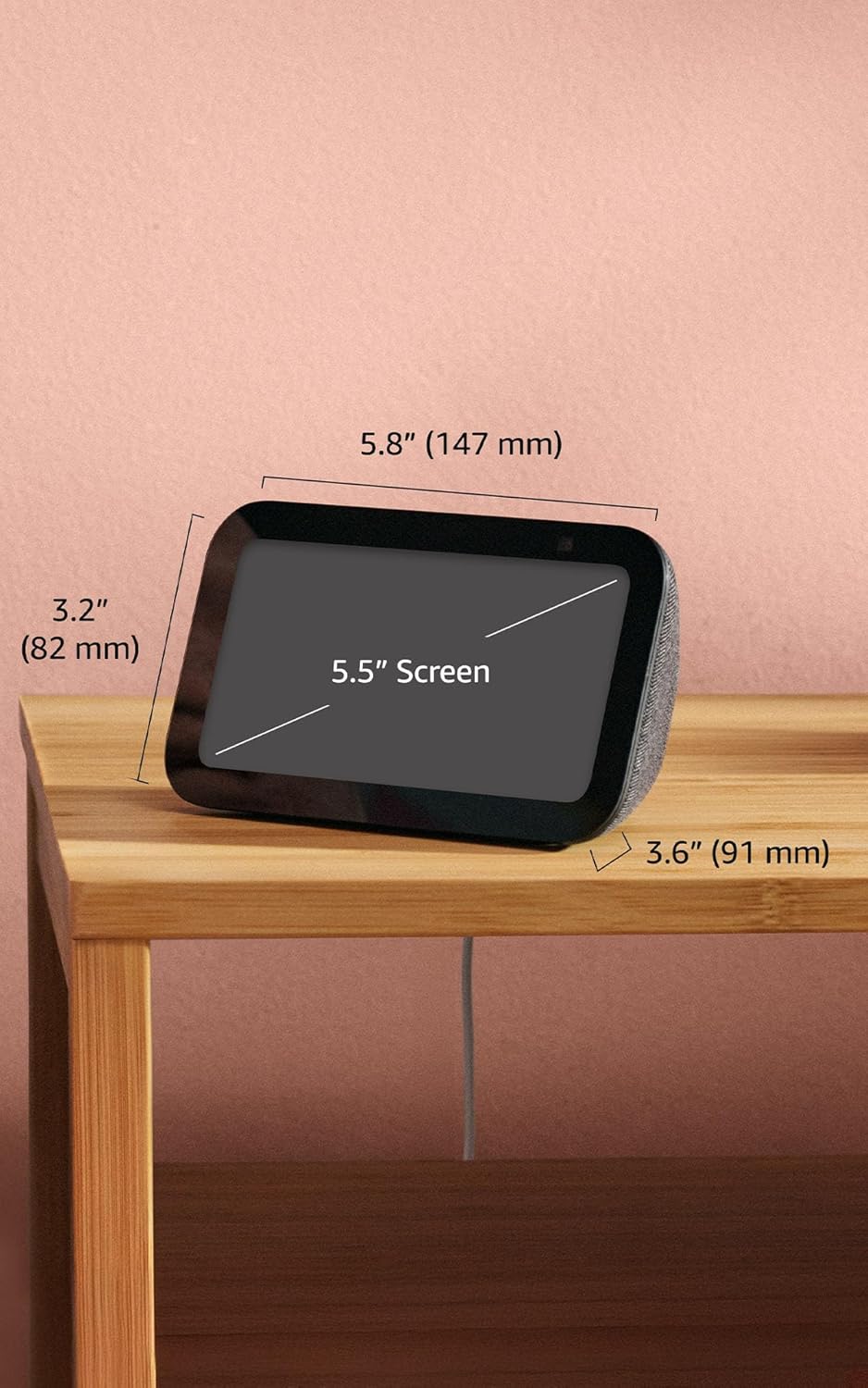 Amazon Echo Show 5 (newest model), Smart display, Designed for Alexa+, 2x the bass and clearer sound, Charcoal