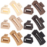 Alemaky 12 Pack Square Claw Clips, Big and Small Neutral Rectangle Hair Claw Clips, Non-slip Matte Large Hair Clips for Women,Strong Hold jaw clip for Thick Thin Hair (Neutral)