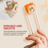 52USA Disposable Bamboo Chopsticks (100 Sets) - 9'' Long, UV Treated, Individually Wrapped Japanese and Chinese Wooden Chopsticks Bulk