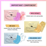 PEAUAMIE Under Eye Patches Gold and Hyaluronic Acid for PLffy eyes,Rose Eye Masks for Dark Circles and PLffiness skin care Smooth Wrinkles products 30 Pairs