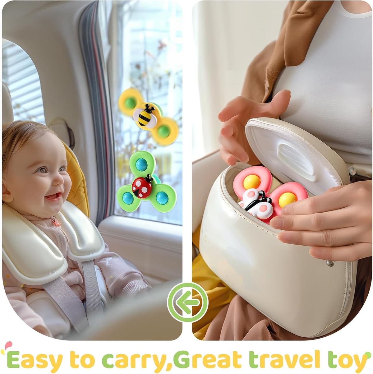 ALASOU 3PCS Suction Cup Spinner Toys for 1 Year Old Boy Girl|Spinning Top 12 18 Months|1 2 Year Old Boy Birthday Gift|Baby Bath Toy for Kids Ages 1-3|Sensory Airplane Travel Toy for Infant Toddlers