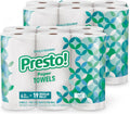 Amazon Brand - Presto! Ultra-Strong Premium Paper Towels, 158 Sheet Huge Roll - Flex-a-Size, 12 Rolls (2 Packs of 6), Equivalent to 38 Regular Rolls, White