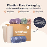 Betterway Bamboo Natural Brown Paper Towels - 8 Rolls, 2 Ply, 110 sheets - Plastic Free, PFAS Free, Disposable Kitchen Paper Towels - Select Size, Tree Free, Compostable, Strong & Absorbent - PureLivingMart