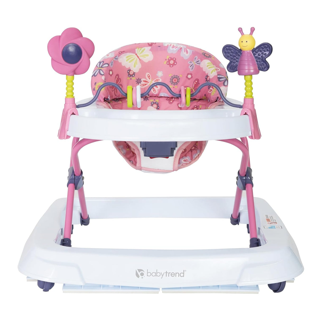 Smart Steps Trend Activity Walker with Removeable Toy Bar, Multi-Directional Front Wheels, Tray, Adjustable Height and Flat Fold Frame for Storage, Ages 6 Months +, Emily Pink