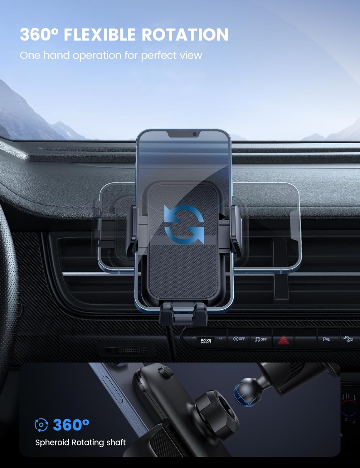 Lamicall 2026 Wider Clamp & Metal Hook Car Phone Holder Vent [Thick Cases Friendly] Phone Holders for Your Car Mount Gfts Automobile Hands Free Accessories for Women Men for iPhone 16 15 14 13 Pro Max