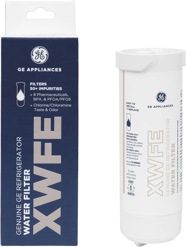 GE XWFE Refrigerator Water Filter, Genuine Replacement Filter, Certified to Reduce Lead, Sulfur, and 50+ Other ImPLrities, Replace Every 6 Months for Best Results, Pack of 1