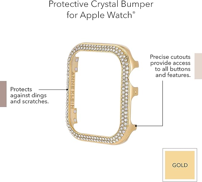 Anne Klein Premium Crystal Bumper, Compatible with Apple Watch, Seamless Fit, Easy Installation, Bumper for Apple Watch