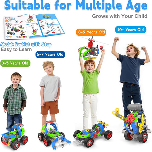 10 in 1 Electric STEM Toys for 5 6 7 8 9+ Year Old Boy Girl Birthday Gifts Educational Building Toys for Kids Ages 4-8 5-7 8-12 Stem Activities Construction Toy for Boys 6-8 8-10 Holiday Idea Gift
