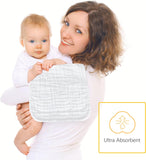 12 Pack Muslin Burp Cloths 100% Cotton Muslin Cloths Large 20''x10'' Extra Soft and Absorbent Baby Burping Cloth - White