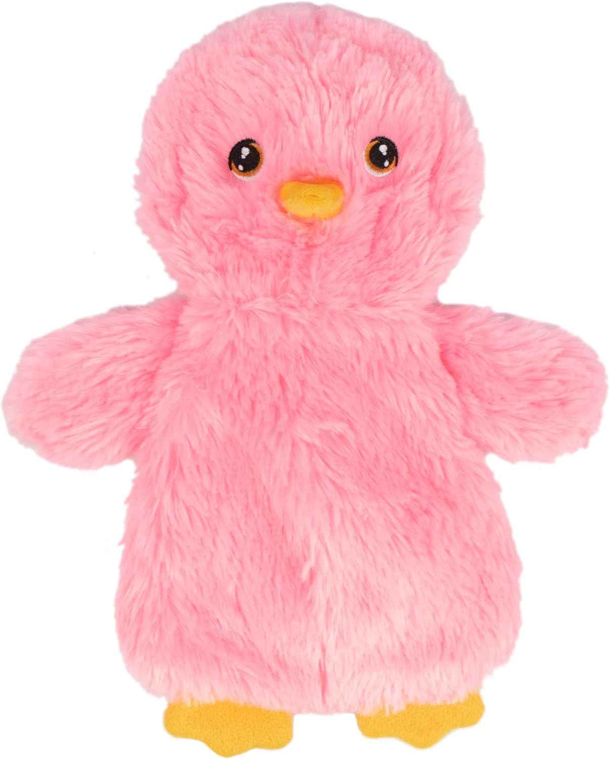 Best Pet Supplies Interactive Squeaky Dog Chew Toy, Ideal Dog Toys for Chewers, Small, Medium & Large Dogs, and Fetch Lovers - Crinkle Duck (Light Pink), Large