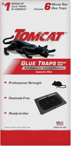 Tomcat Glue Traps Mouse Size with Eugenol for Enhanced Stickiness - Sticky Pads For Mice, Cockroaches, and Spiders, 6 Traps
