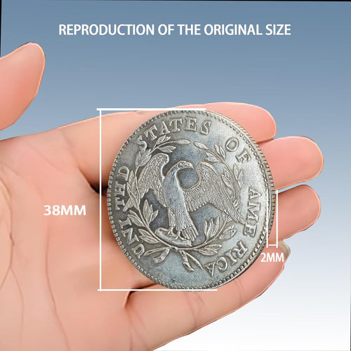 1795 Liberty of The Americas Peace Coin Replica Set with Exquisite Relief Design - Rare Antique American Silver Dollar Collector's Item, Historical Coin Enthusiast Gift, Artistic Souvenir(1PCS