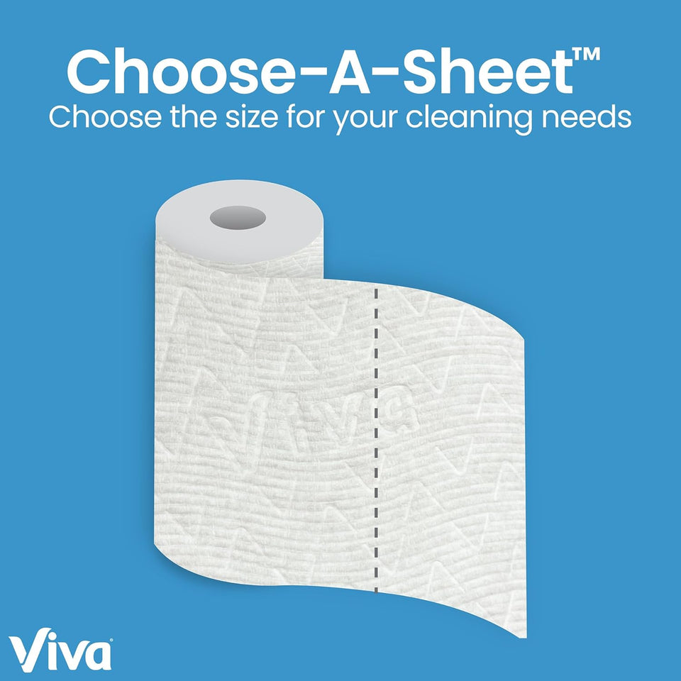 Viva Multi-Surface Cloth Paper Towels, Task Size - 12 Super Rolls (2 Packs of 6) - 81 Sheets Per Roll - PureLivingMart