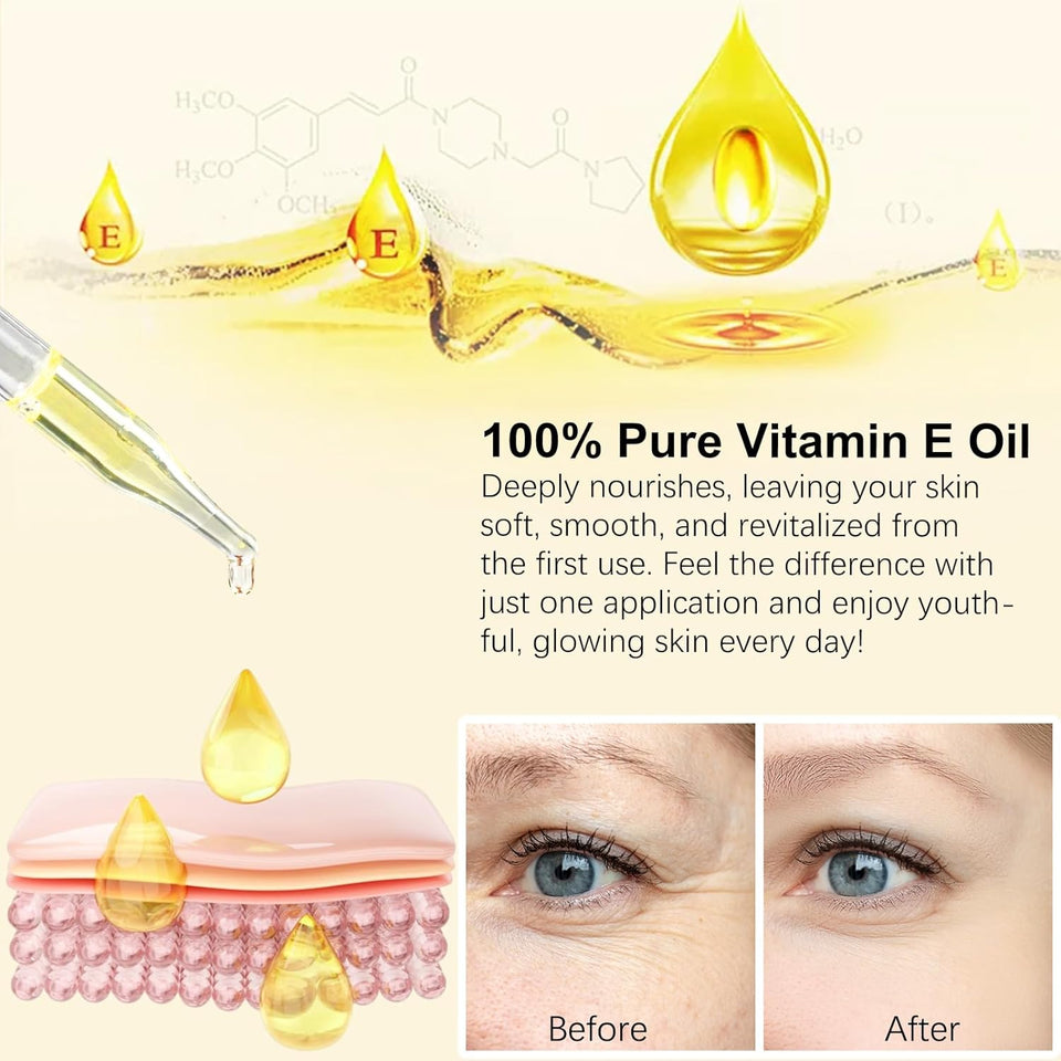 flasture Vitamin E Oil 75,000 IU – 100% PLre Natural Vitamin E for Skin, Face, Hair, Scars – Deep Moisturizing Body Oil for Dry Skin, Wrinkles – Cold-Pressed, Non-GMO,Skincare – 2 Fl Oz