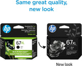 HP 67XL Black High-Yield Ink Cartridge | Works with DeskJet 1255, 2700, 4100, Envy 6000, 6400 Series | Eligible for Instant Ink | 3YM57AN | Packaging May Vary
