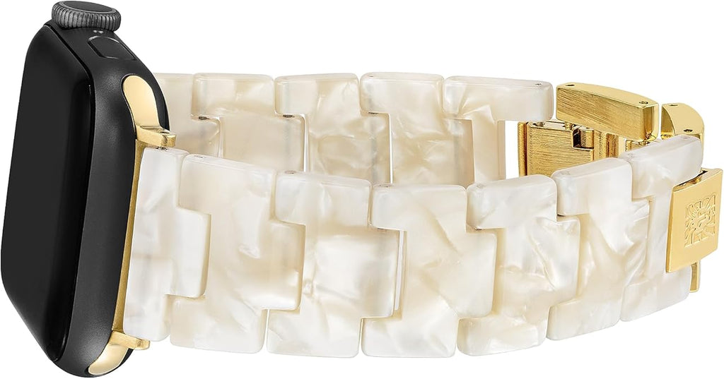 Anne Klein Women's Acetate Fashion Band for Apple Watch Secure, Adjustable, Apple Watch Band Replacement, Fits Most Wrists