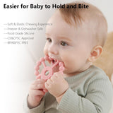 Silicone Baby Teething Ring Set – 3-Pack Multitextured Sensory Teethers for Infants and Toddlers, Easy-Grip Soft Silicone in Purple, Pink, and White