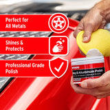 Mothers Mag & Aluminum Polish, 10 oz. – Brilliant Shine, Easy to Use, for All Uncoated & Unplated Metals Including Aluminum Wheels, Stainless Steel Trim and Exhaust Tips, Brass & More (05101)