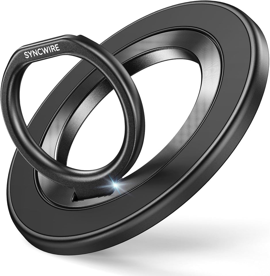SYNPLIRE Magnetic Phone Ring Holder for MagSafe, 360° Rotation Cell Phone Grip Stand Finger Ring Kickstand Two-Sided Magnet Compatible with iPhone 17 Pro Max 16 15 14 13 12 MagSafe Accessories