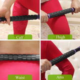 Muscle Roller Massage Roller Stick- Deep Tissue Fascia Blaster for Myofascial Pain Relief, Lymphatic Drainage & Body Sculpting, Handheld Physical Therapy & Recovery Tool (PLrple Black-18 inch)