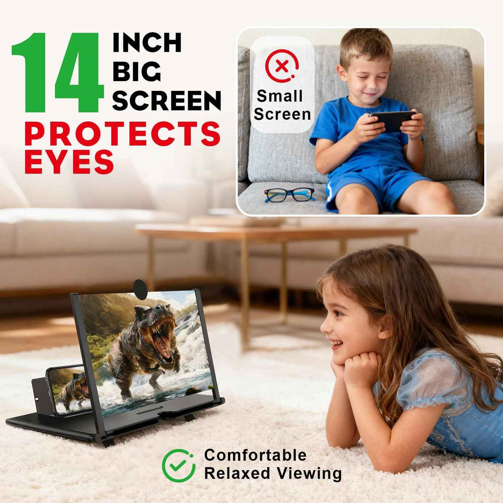 14 inch smartphone screen magnifier 3d hd foldable amplifier phone stand gift