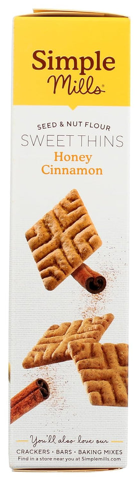 Simple Mills Honey Cinnamon Seed & Nut Flour Sweet Thins, Paleo Friendly & Delicious Sweet Thin Cookies, Good for Snacks, Nutrient Dense, 4.25oz, Pack of 1