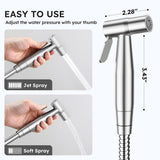 Arofa Handheld Toilet Bidet Sprayer for Toilet-Adjustable Water Pressure Control with Bidet Hose for Feminine Wash, Stainless Steel Brushed Nickel Bidet Faucet Cloth Diaper for Baby Wash