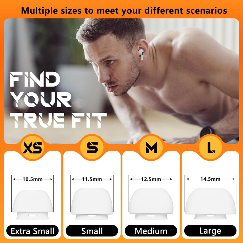 4 Pairs Replacement Ear Tips for AirPods Pro 2nd/1st Generation with Portable Storage Box & Cleaner Pen,Noise Reduction Holewith & Built-in dust Guard Screen,Silicone EarTips(White) Visit the Inesore Store