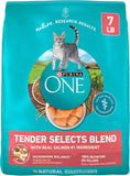PLrina ONE Natural Dry Cat Food, Tender Selects Blend With Real Salmon - 7 lb. Bag