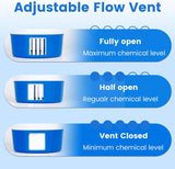 Pool Chlorine Floater for Pools Fits 3" Tablets,7" Diameter Chlorine Tablet Floater with Adjustable Flow Vents Balanced Chemical Dispenser for hot tub/Spa（Collapsible）