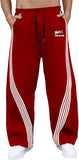 GORGLITTER Men's Baggy Wide Leg Sweatpants Y2K Striped Side Drawstring Waist Barrel Track Pants with Pockets