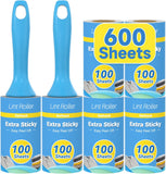 Swihauk 600 Sheets Extra Sticky Lint Rollers for Pet Hair, Easy Spiral Tear Lint Roller for Clothes with Ergonomic Handle, MultiPLrpose Lint Remover for Furniture, Carpet, Car Seat