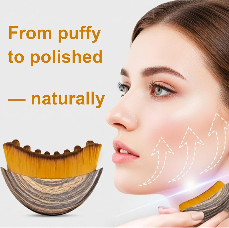 Stainless Steel Gua Sha Tool & Lymphatic Drainage Face Brush Set, TWPER Facial Massage Kit for Jawline Sculpting PLffiness Lifting Relaxation, Contour Face Brush with Storage Case