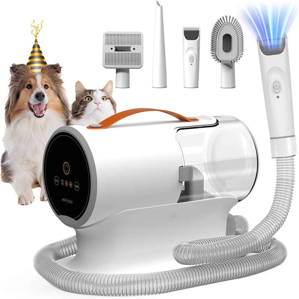 Airrobo PG100 12,000Pa Dog Grooming Vacuum Kit 2L Large Capacity Quiet Grooming Pet Hair