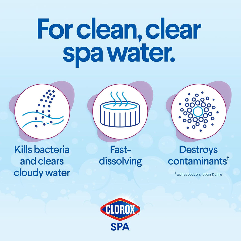 Clorox® Pool&Spa™ Spa Water All-in-One Sanitizer & Shock, Destroys Contaminants, Clears Cloudy Water, 2LB (Pack of 1)