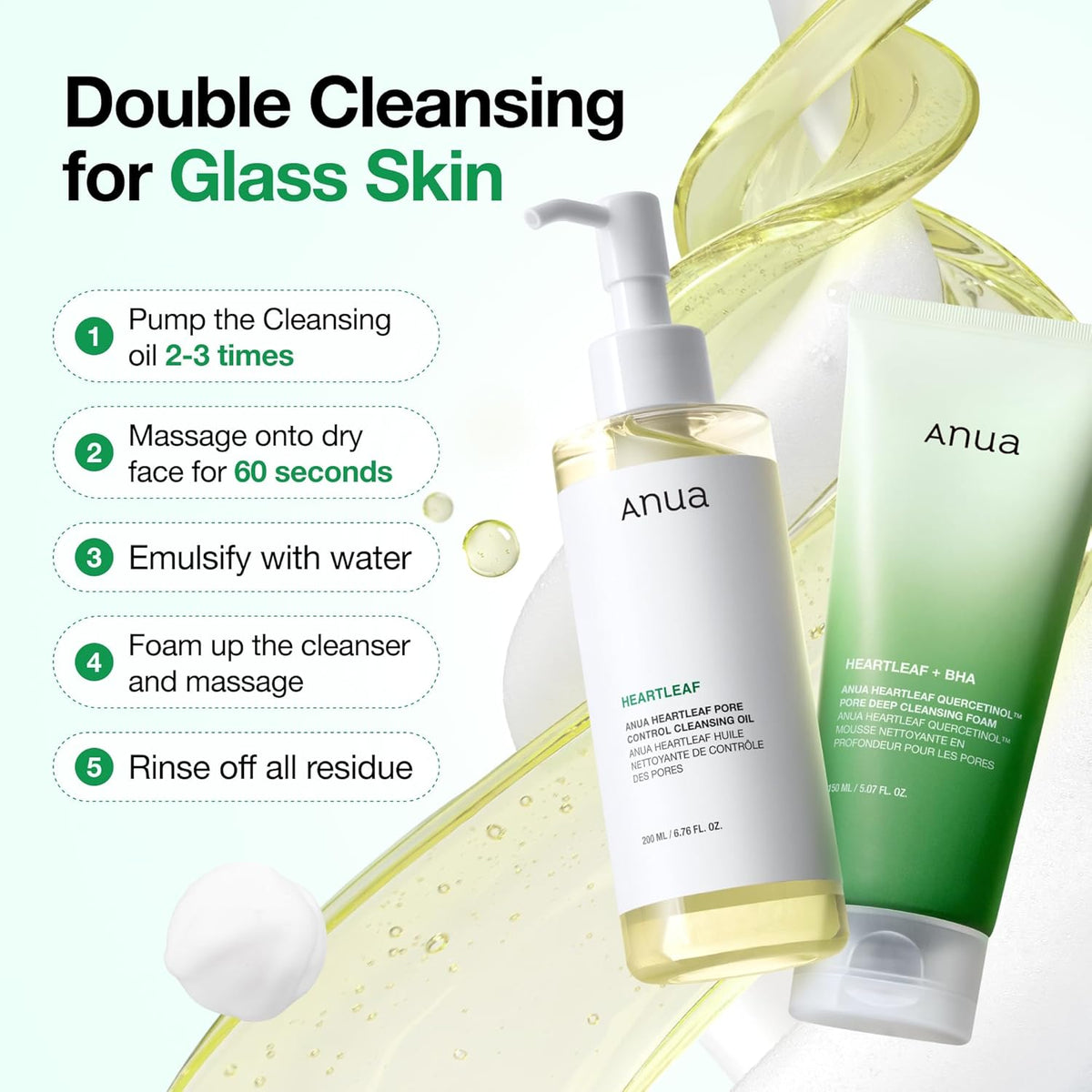 Anua Heartleaf Pore Control Cleansing Oil, Pore Cleanser, Sebum Care, Gentle Melting Oil Cleanser for Face, Safe For All Skin Type, Daily Hydrating Makeup Remover, Korean Skin Care (6.76fl.oz)