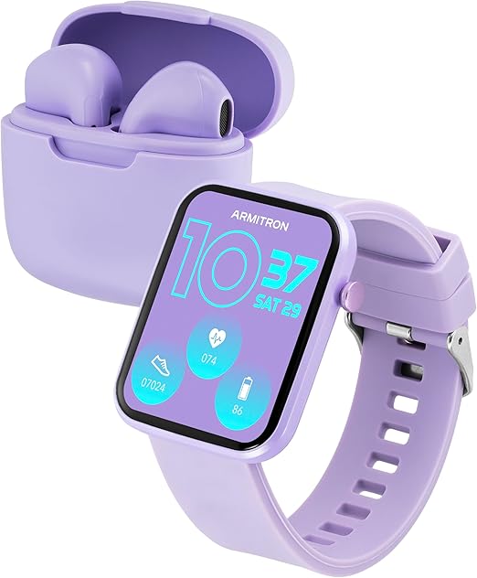Armitron Connect Boom Smartwatch and Earbuds, Health and Fitness Tracker, Sport Modes, Water Resistant and More