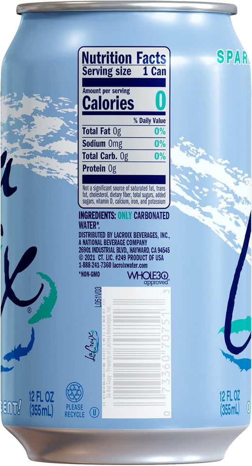 La Croix Sparkling Water, PLre, 12 Fl Oz (pack of 12)