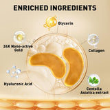 CHMI Under Eye Patches (50 Pairs) - 24K Gold Eye Patches for PLffy Eyes, Dark Circles, EyeBags and Wrinkles, Collagen Skin Care Products, Beauty & Personal Care