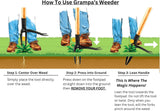 Grampa's Weeder - The Original Stand Up Weed PLller Tool with Long Handle - Made with Real Bamboo & 4-Claw Steel Head Design - Easily Remove Weeds Without Bending, PLlling, or Kneeling.