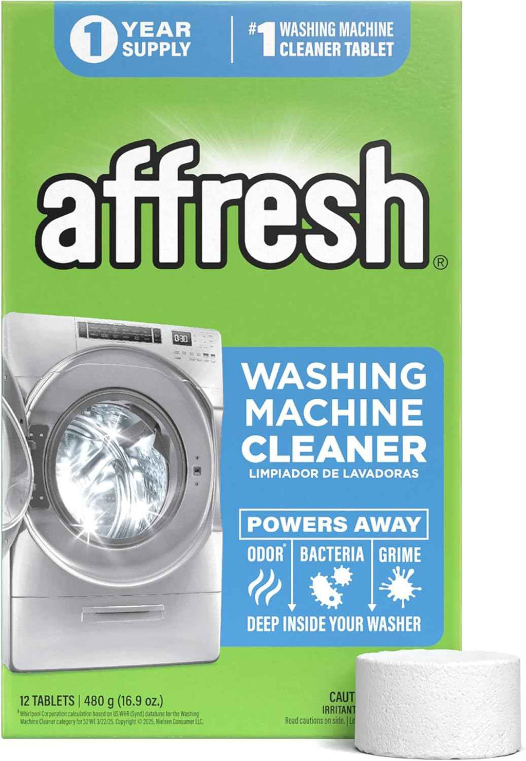 Affresh Washing Machine Cleaner, 6 Time Release Tablets, 6 Month Supply, EPA Safer Choice Certified