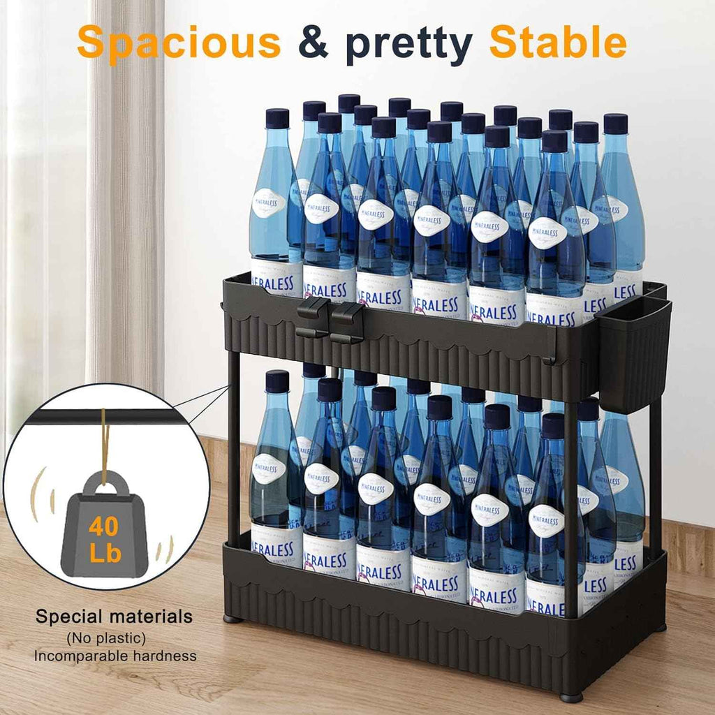 2-Pack Under Sink Organizer: Multipurpose Storage Shelf for Kitchen and Bathroom