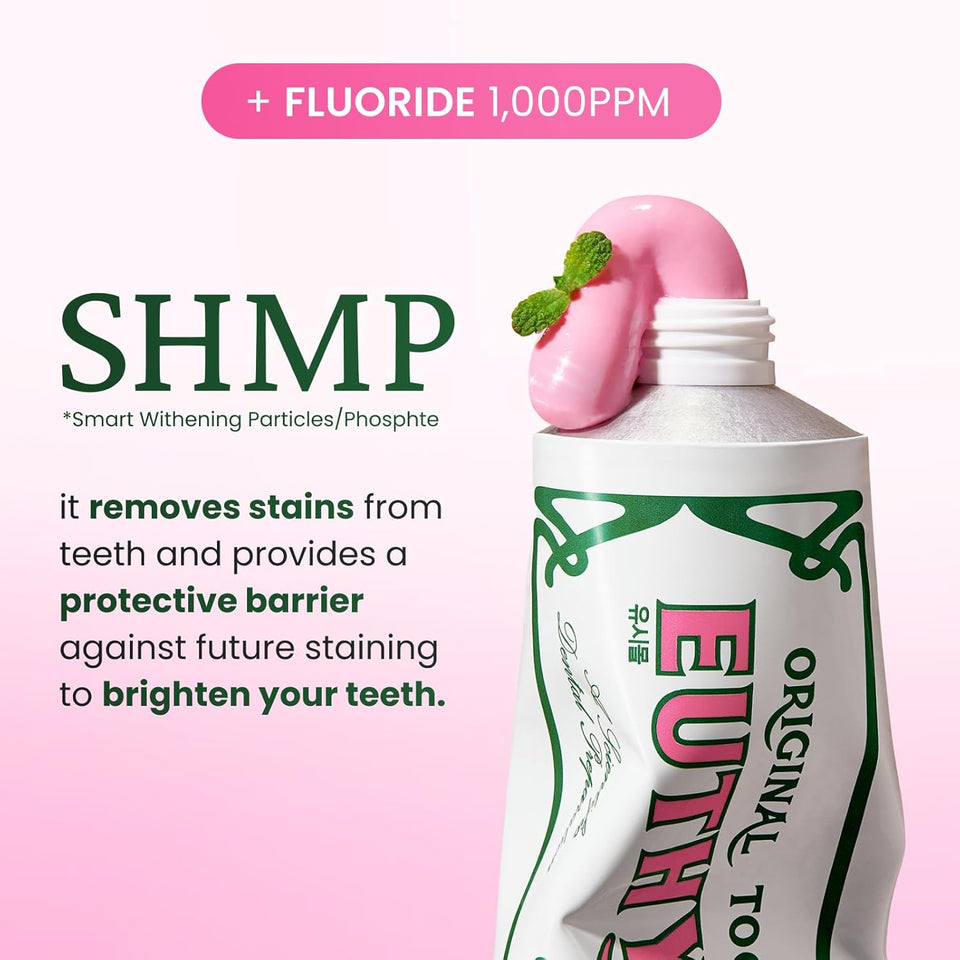 EUTHYMOL Whitening Toothpaste (3.7fl oz) - Stain Removal in 2 Weeks, Long-Lasting Freshness for Sensitive Gum & Teeth. Bad Breath, Cavity Prevention. Recyclable Aluminum Tube
