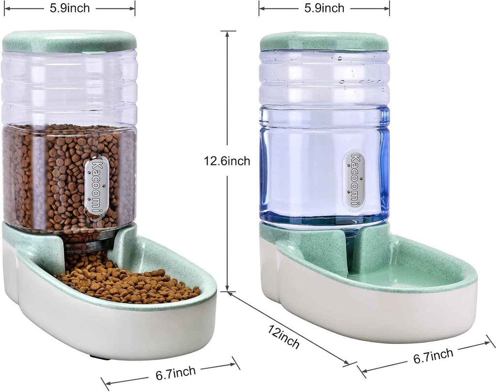 Automatic Dog Cat Feeder and Water Dispenser Set for Small to Large Pets with 1 Gallon Capacity