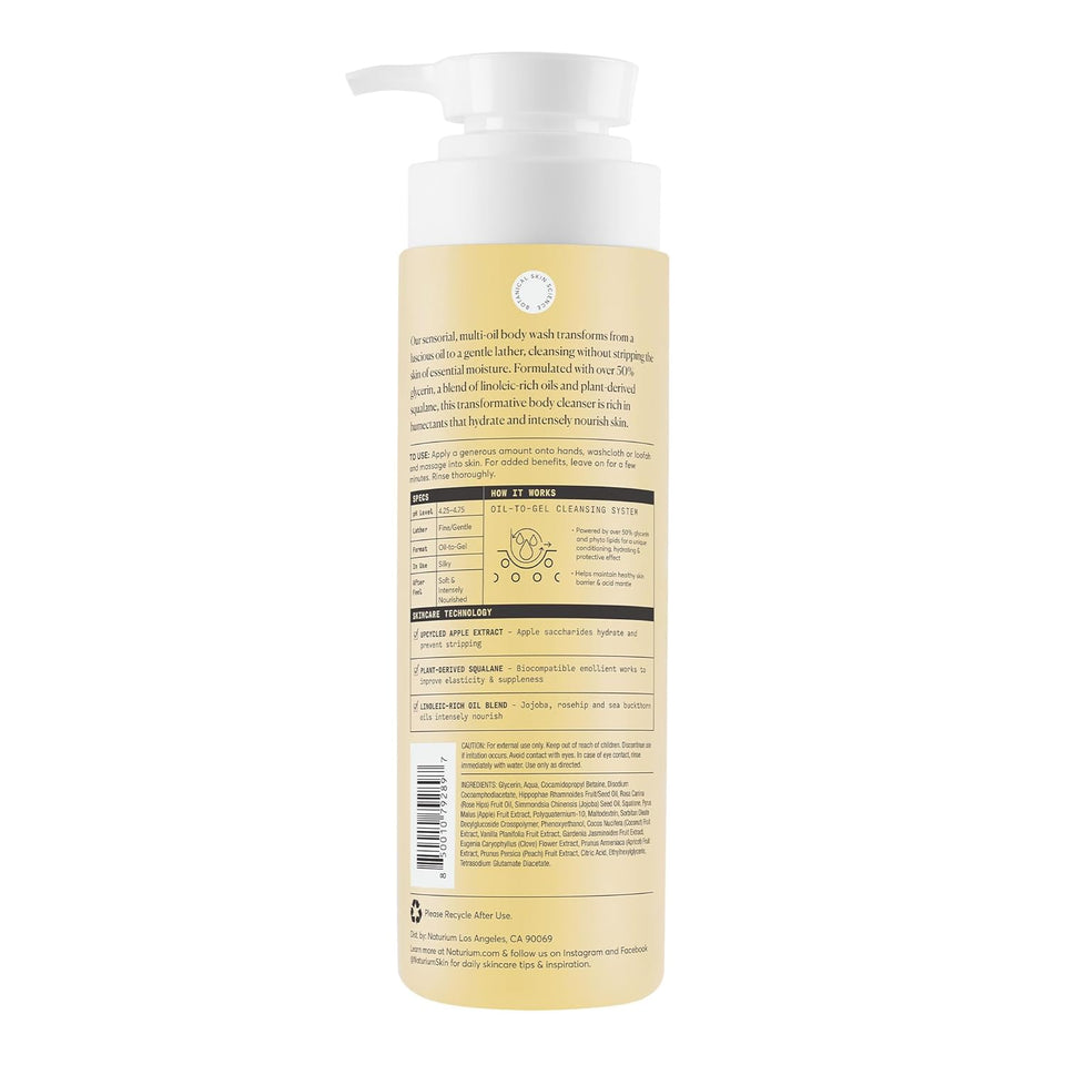 Naturium The Glow Getter Multi-Oil Hydrating Body Wash, Gentle Cleanser, 16.9 oz