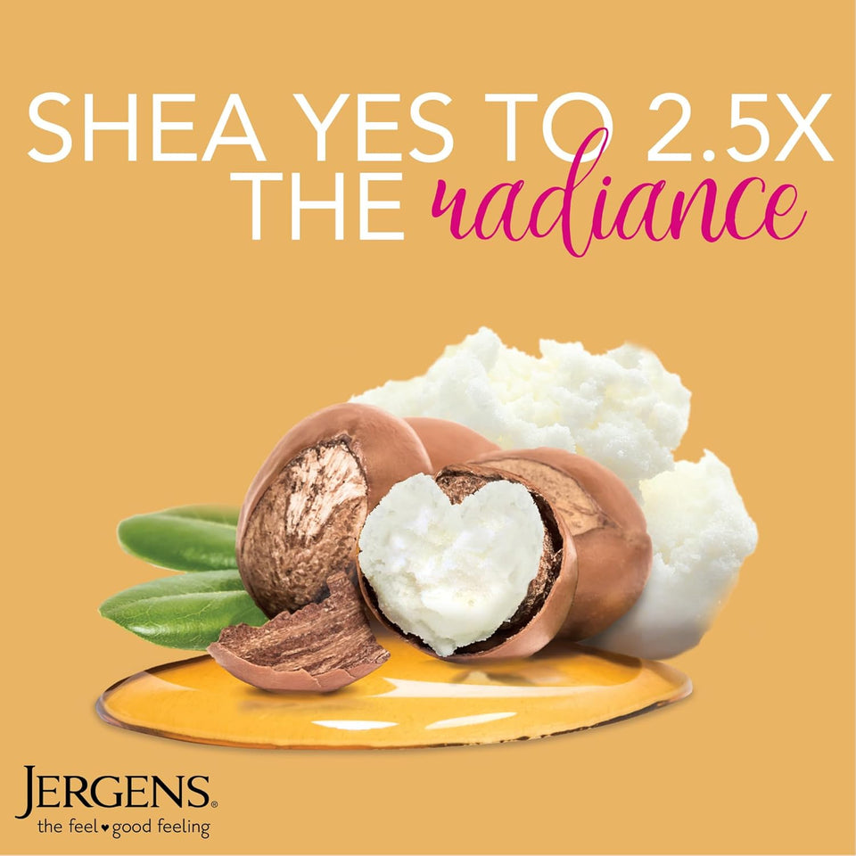 Jergens Shea Butter Hand and Body Lotion, Deep Conditioning Moisturizer, 3X More Radiant Skin, with PLre Shea Butter, Dermatologist Tested, 26.5 Oz